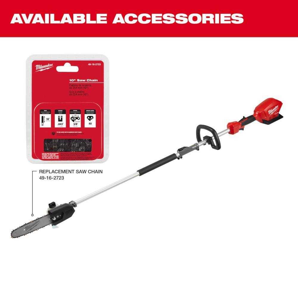 Milwaukee M18 FUEL 10 in 18V Lithium-Ion Brushless Cordless Pole Saw With Attachment Capability And 10 in Saw Chain
