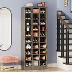 10-Tier Tall Shoe Cabinet, 30-Pair White Engineered Wood Shoe Storage Rack