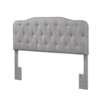 Tufted Gray Linen Headboard for Queen and Full Bed - 65in L x 3in W x 48in H