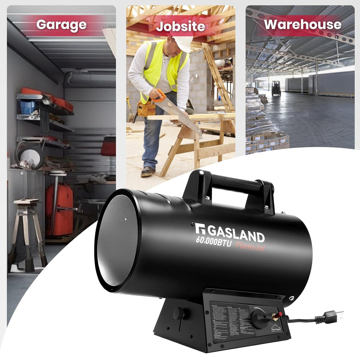GASLAND Propane Forced Air Heater 60 000 BTU - FlameJet