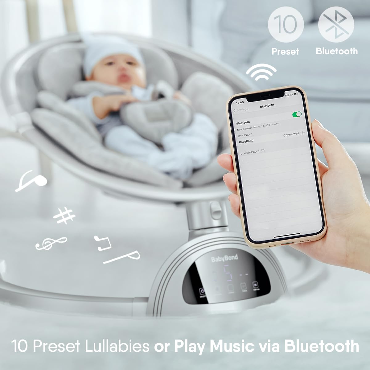 BabyBond Bluetooth Speaker Positions For Infants