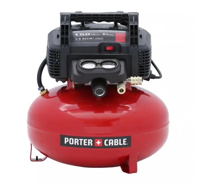 Oil-Free Pancake Air Compressor, 150 PSI, 6 Gallon