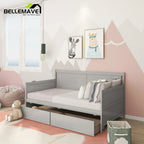 Bellemave Twin Wood Storage Daybed With 2 Drawers, Gray