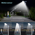 SUSVQLXG Solar LED Street Flood Light 450W 528 LEDs 20000 Lumens 6500K - SUSVQLXG 450