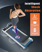Bigzzia Walking Pad Treadmill, 2.5HP Brushless Motor, Silver