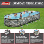 Coleman Power Steel 26' x 12' x 52 in Oval Above Ground Pool Set