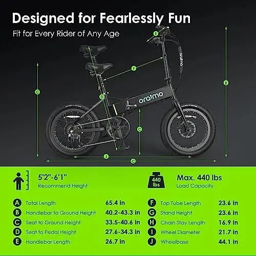 Oraimo Electric Bike, 750W-1000W Motor, 45-Mile Range, 557Wh Hidden Battery, 7-Speed Gear System
