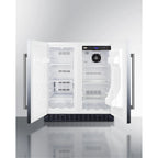 30" Wide Undercounter Frost-Free Side-by-Side Refrigerator-Freezer, Stainless Steel With Locks And Digital Controls