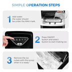 Countertop Portable Ice Maker, Self-Cleaning, 9 Pellet Ice Ready In 6 Mins, 26lbs 24Hrs - Black