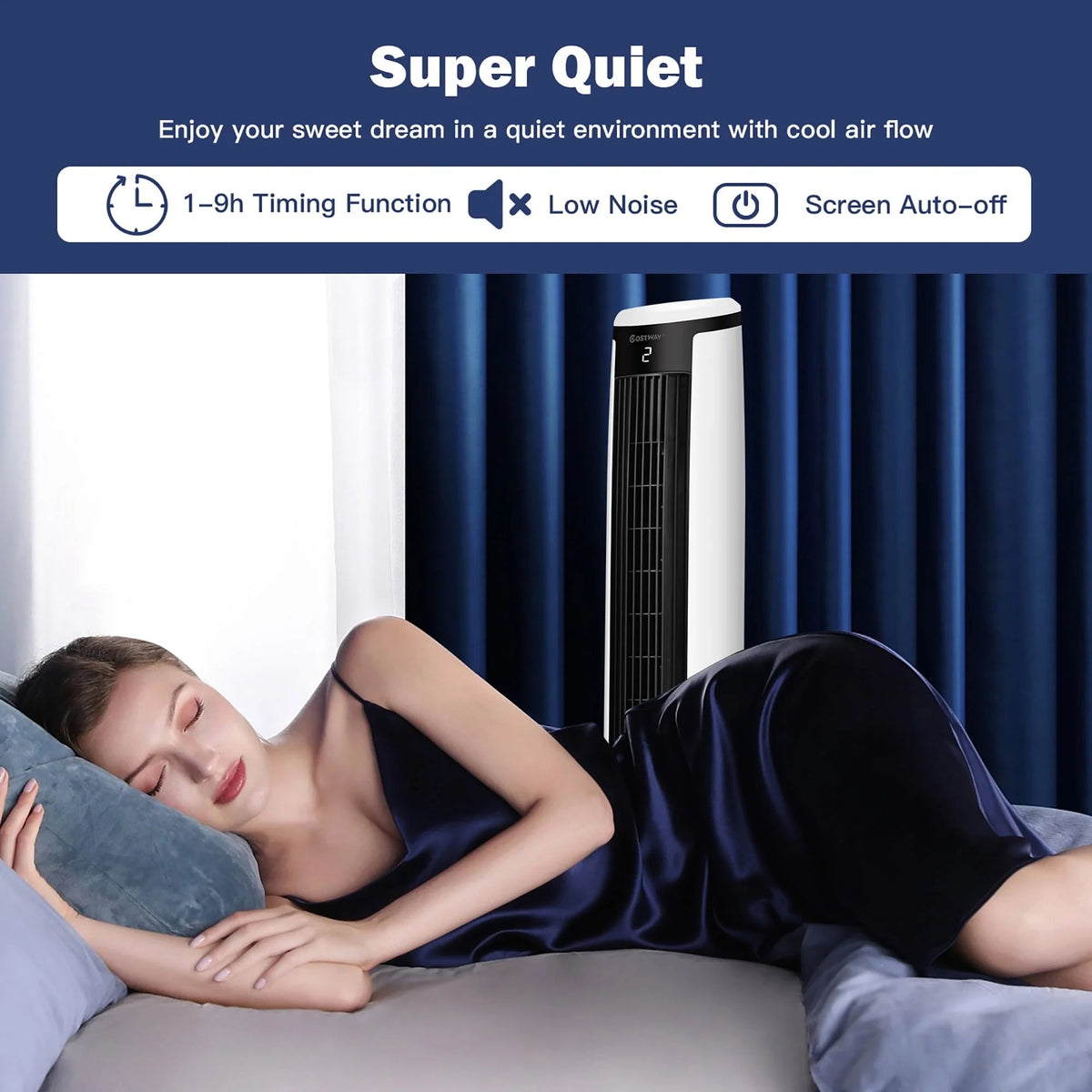 Costway 3-In-1 Evaporative Air Cooler Portable Tower Fan Humidifier 41in White