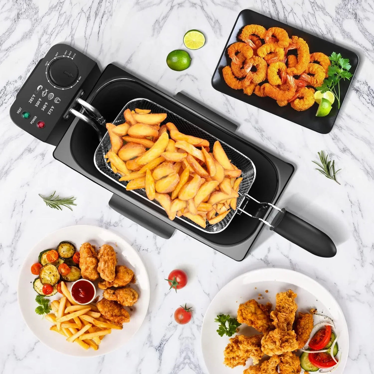 Ushas Electric Deep Fryer With Basket, 3 Liters, 1650W