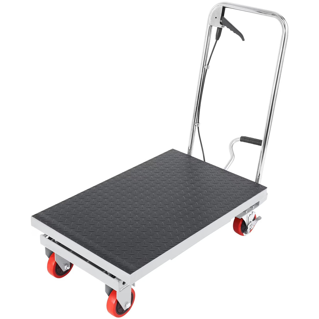 BENTISM Hydraulic Lift Table Cart, 500 lbs, 28 x 18 inches, Gray - TF23