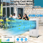 Garvee Evaporative Air Cooler 4100 CFM, 15.8 Gallons, 4 Ice Packs