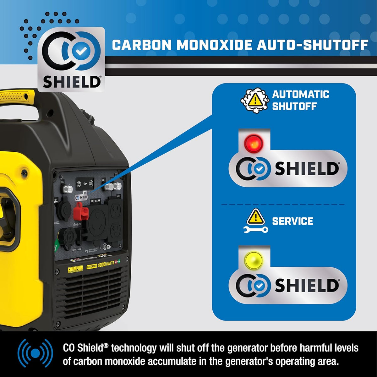 Champion Power Equipment 4000-Watt Dual Fuel RV Ready Portable Inverter Generator With CO Shield