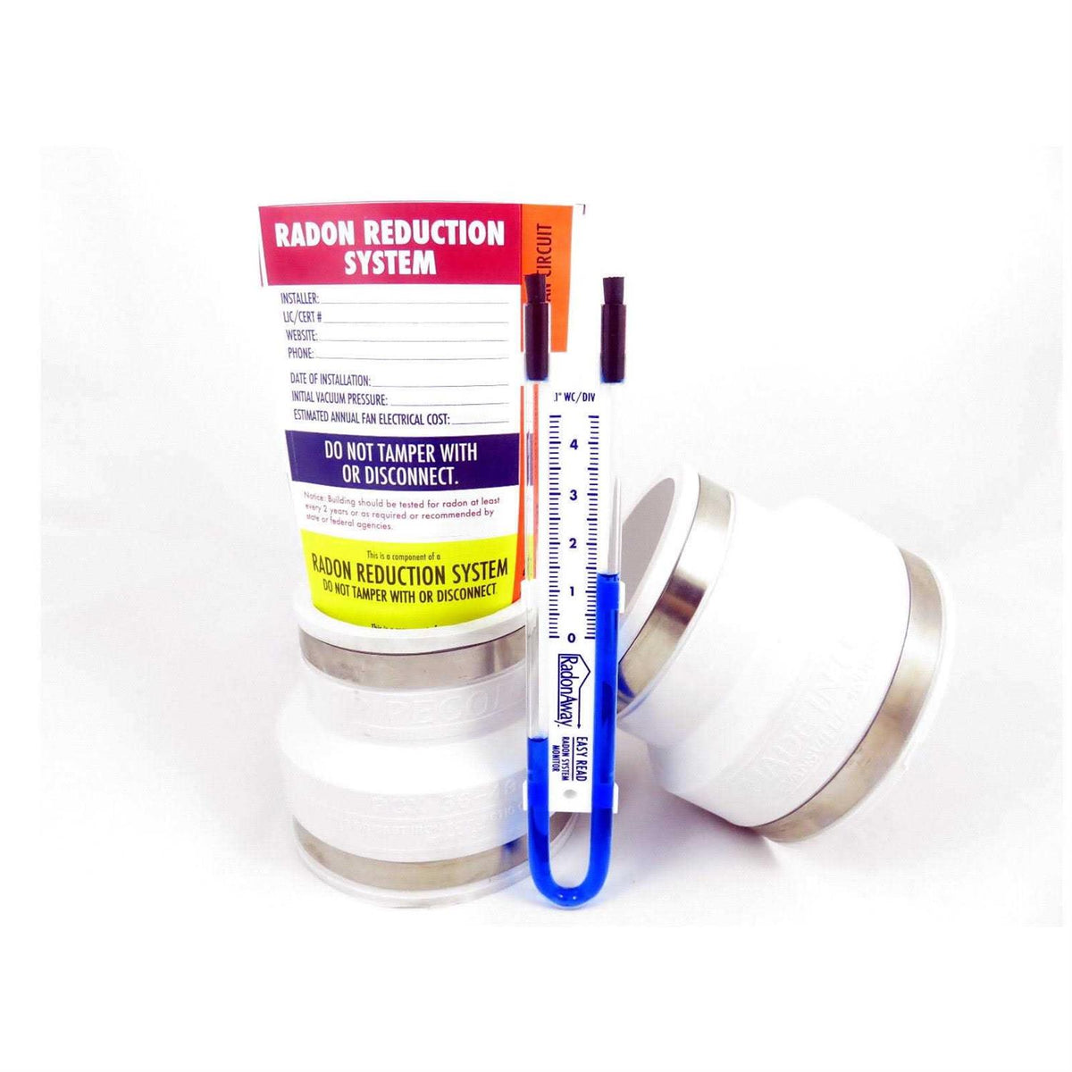 RadonAway Radon Mitigation Fan With 3 Inch PVC Install Kit - RP145