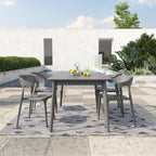 Novogratz Poolside Felix Stacking Dining Chairs, Indoor/Outdoor, 4-Pack, Charcoal