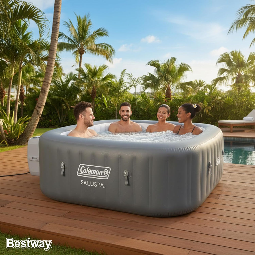 Coleman Square Inflatable Hot Tub, 4 To 6 Person, 140 AirJets, 71 in x 28 in - SaluSpa Hawaii
