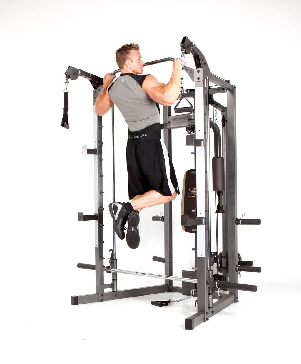 Marcy Full Body Home Exercise Gym, Gray/Brown, 98 x 59 x 82 Inches