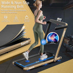 GYMAX 2-in-1 Folding Under Desk Treadmill With Speaker, App And Remote Control - 2.5HP
