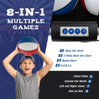 Costway Dual Shot Basketball Arcade Game, Blue, 8 Game Modes, 81in x 43in x 81in