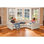 Intex Inflatable L-Shaped Corner Lounge Sofa, Gray, 2-Pack, 30 Inches - Built-In Cup Holders