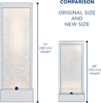 Alpine Corporation Wall-Mounted Mirror Waterfall Fountain With Stones And LED Lights, 24in L x 10in W x 72in H, Silver