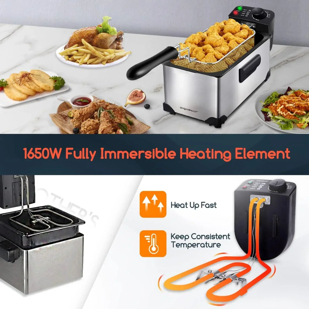 Ushas Electric Deep Fryer With Basket, 3 Liters, 1650W