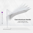 PURPLE LEAF 9' x 12' White Right-Left Tilt Aluminum Cantilever Patio Umbrella