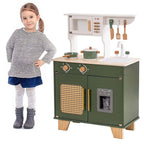 Robud Wooden Kids Kitchen Play Set With Ice Maker, Vintage Green, Ages 3+ - 21.65 x 11.65 x 31.5 in