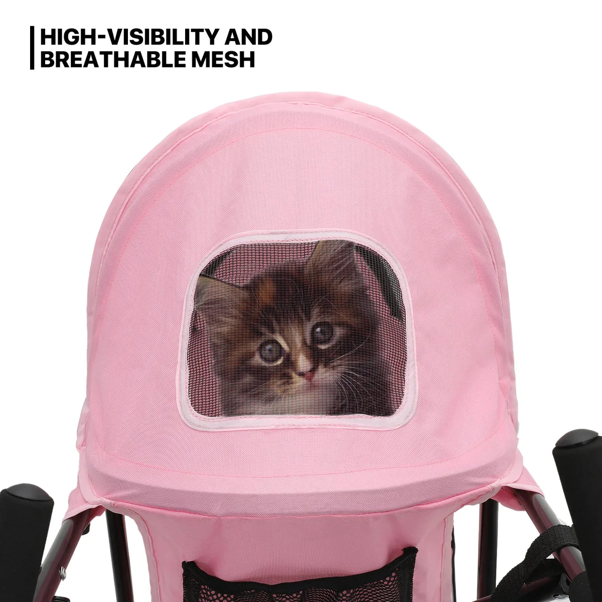 MoNiBloom Foldable Pet Stroller for Small Medium Dogs, 22 lbs, Pink