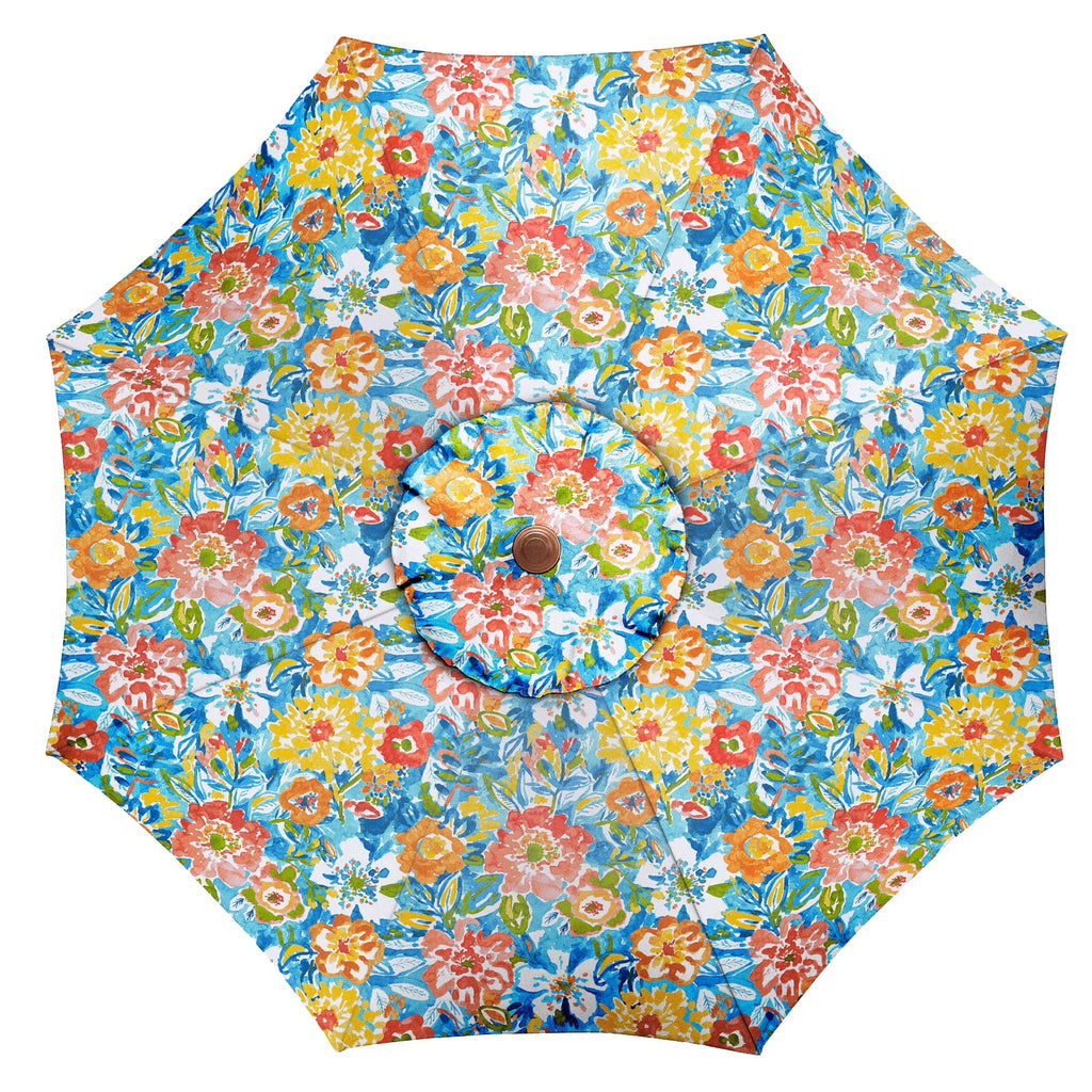 BrylaneHome 9 Ft Tilt-And-Crank Patio Umbrella With 8 Steel Ribs