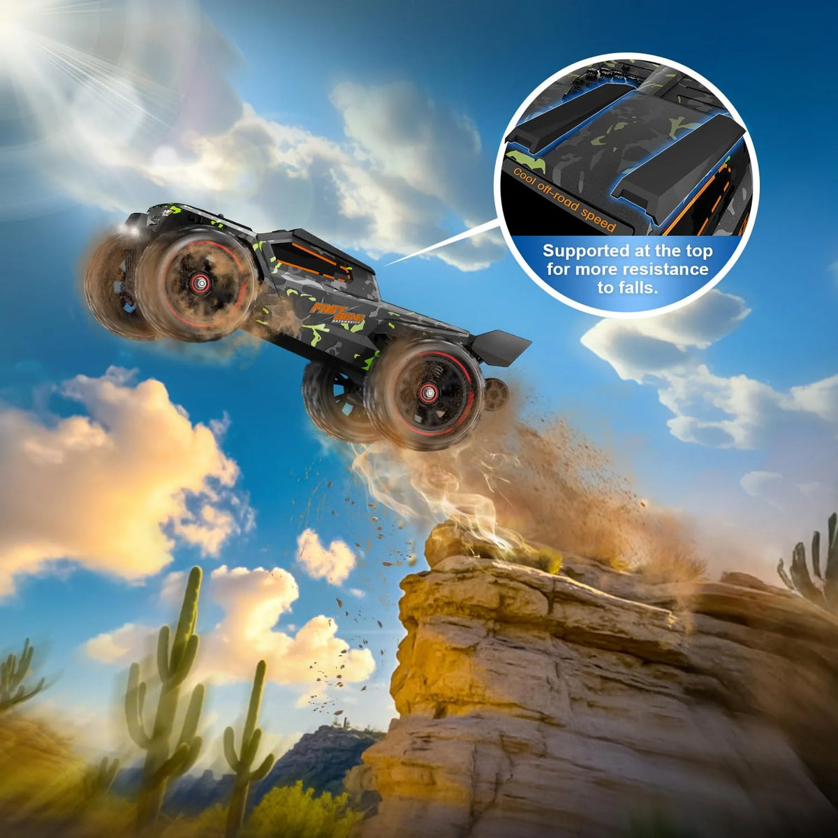 WIAORCHI 1/16 RTR Brushless RC Car 42 mph - 2 Batteries