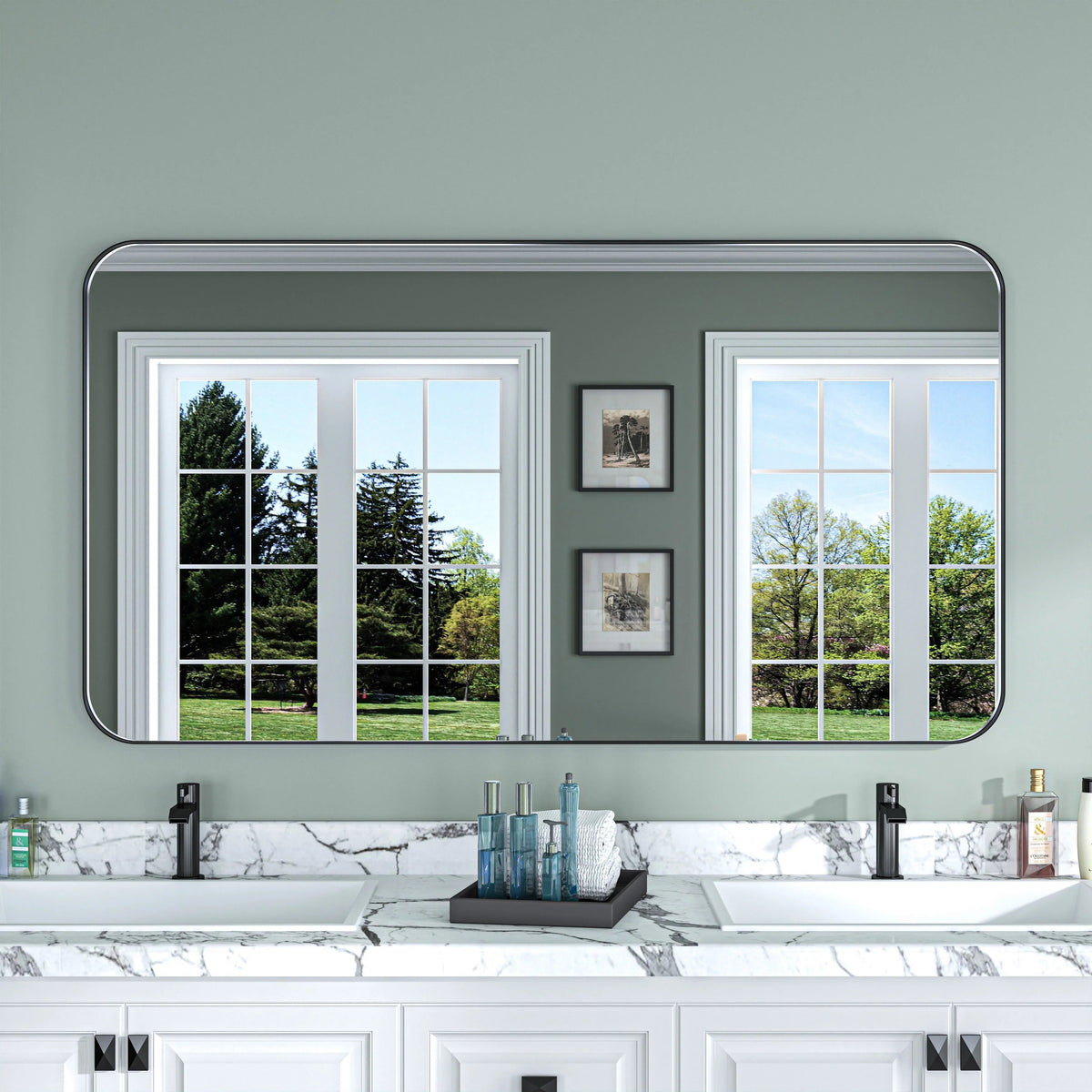 Aluminum Alloy Rounded Corner Wall Vanity Mirror