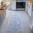 Bohemian Medallion Low-Pile Machine-Washable Area Rug, Cream And Terra