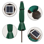 EliteShade 9ft Market Patio Umbrella With 80 LED Lights, Ruby