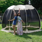 Alvantor Screen House Camping Instant Canopy 12 ft x 12 ft - Beige