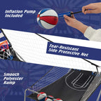 Costway Dual Shot Basketball Arcade Game, Blue, 8 Game Modes, 81in x 43in x 81in