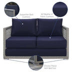 Afuera Living Wicker Patio Loveseat, Gray - 52in W x 32in D