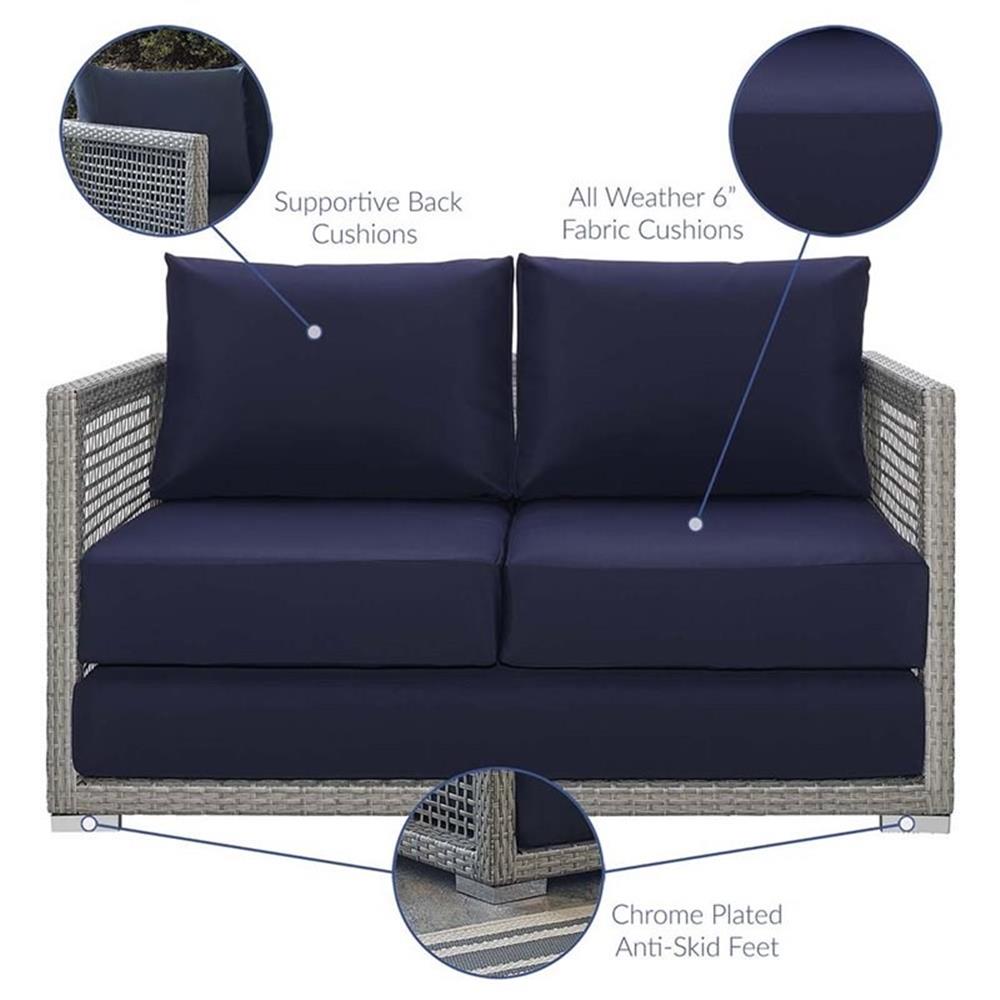 Afuera Living Wicker Patio Loveseat, Gray - 52in W x 32in D