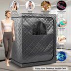 Portable 2-Person Infrared Sauna Tent With 2 Foldable Chairs, Remote Control, 1600 Watt, 140 Fahrenheit