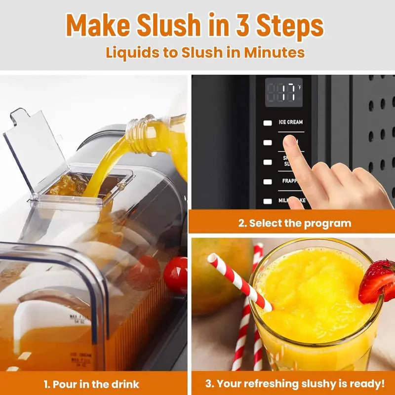 Soft Serve Ice Cream And Slushy Maker - Compact Frozen Treat Appliance
