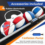Costway Dual Shot Basketball Arcade Game, Blue, 8 Game Modes, 81in x 43in x 81in