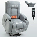 Lazy Boy Power Lift Recliner Chair With Massage, Lumbar Heating, USB Port And Cup Holders - Single Motor