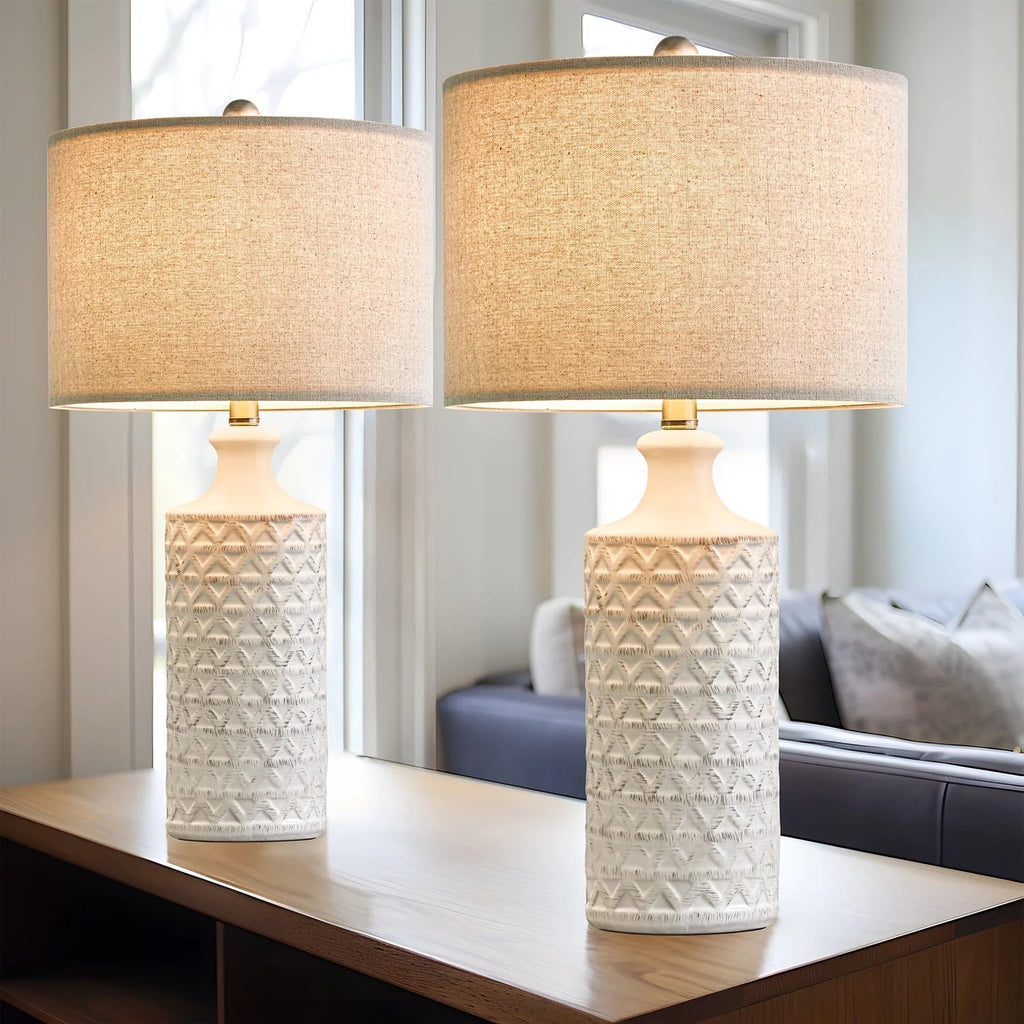 Oneach Ceramic Table Lamps, 24.75 inch, Set Of 2 - Modern Farmhouse
