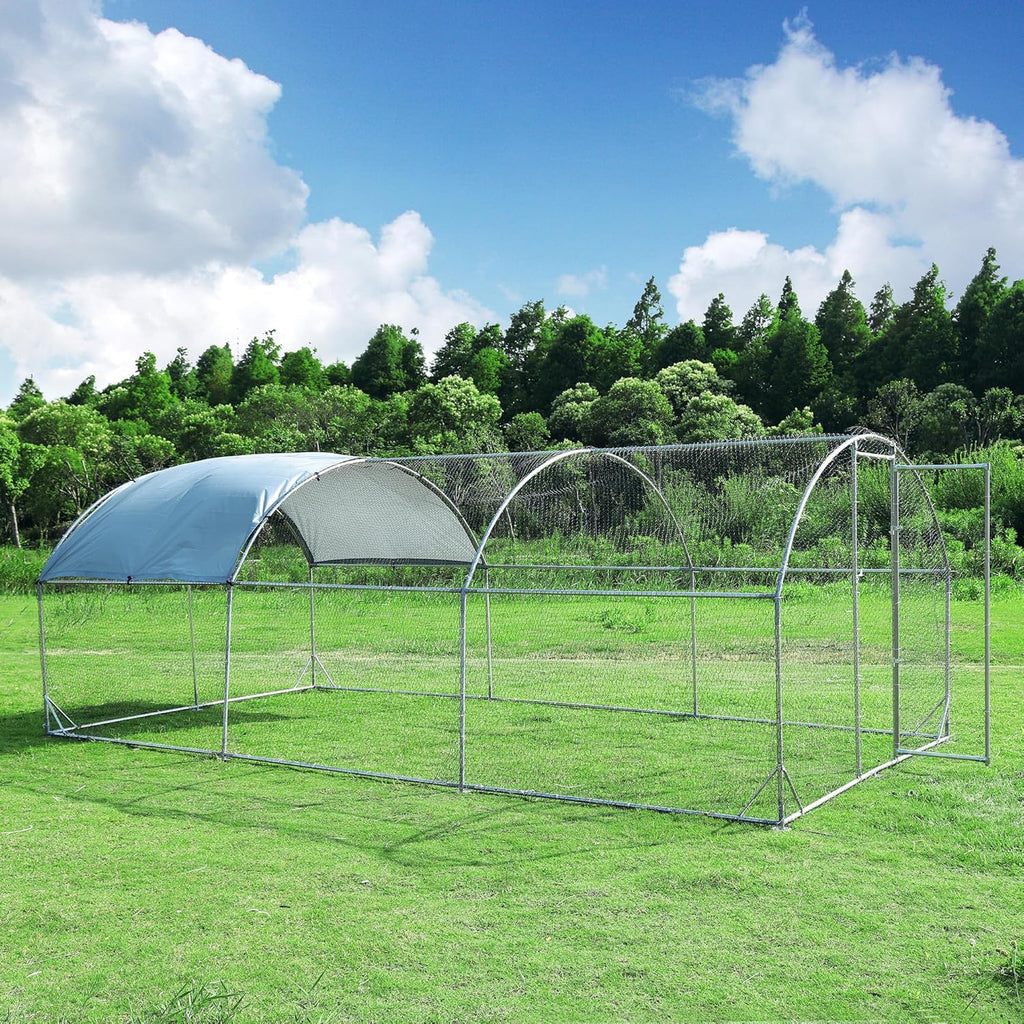 Betterhood Metal Chicken Coop With Cover, 9 ft W x 19 ft L x 6.5 ft H
