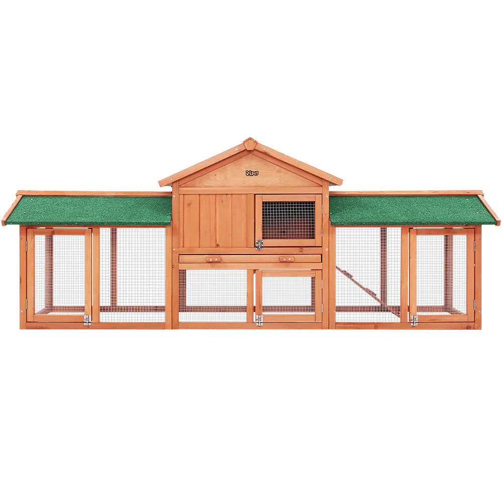 i.Pet Wooden Pet Hutch, 220 x 52 x84 cm