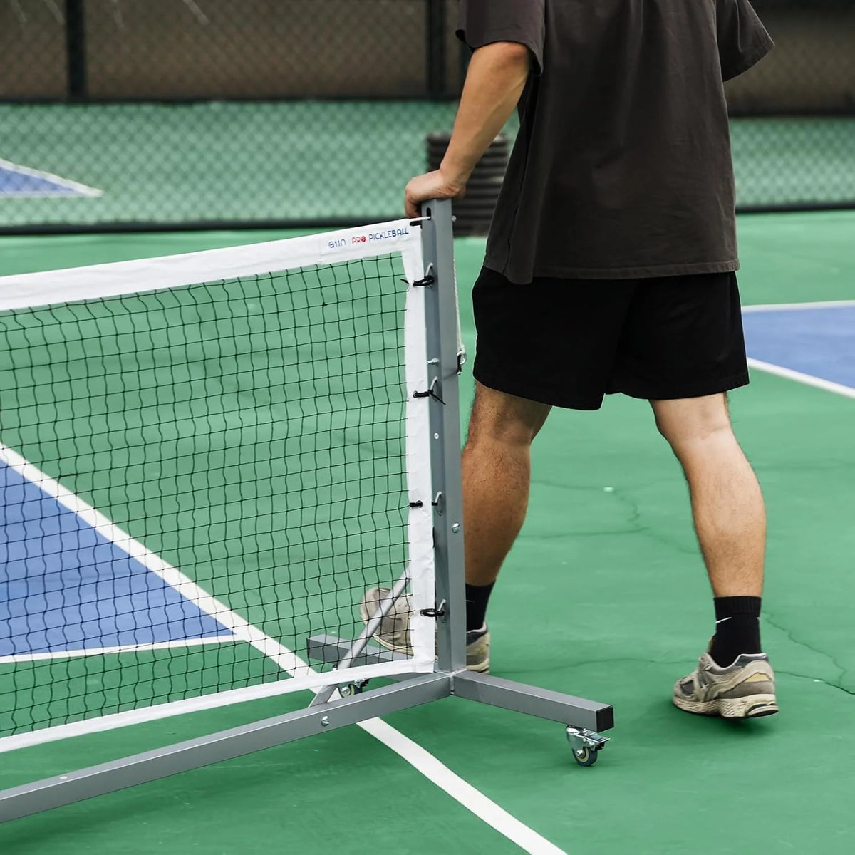 Pickleball Net System, White, Metal, 22' Wide