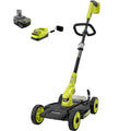 RYOBI ONE+ 18V 12 in. Cordless Battery Mower, String Trimmer And Edger