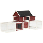 Pawhut Wooden Backyard Chicken Coop With Nesting Box And Run, 114in