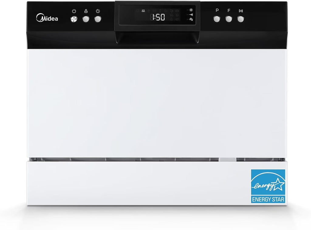 Midea Portable Countertop Dishwasher, 6 Place Settings, 8 Programs, White - MDC22P1AWW
